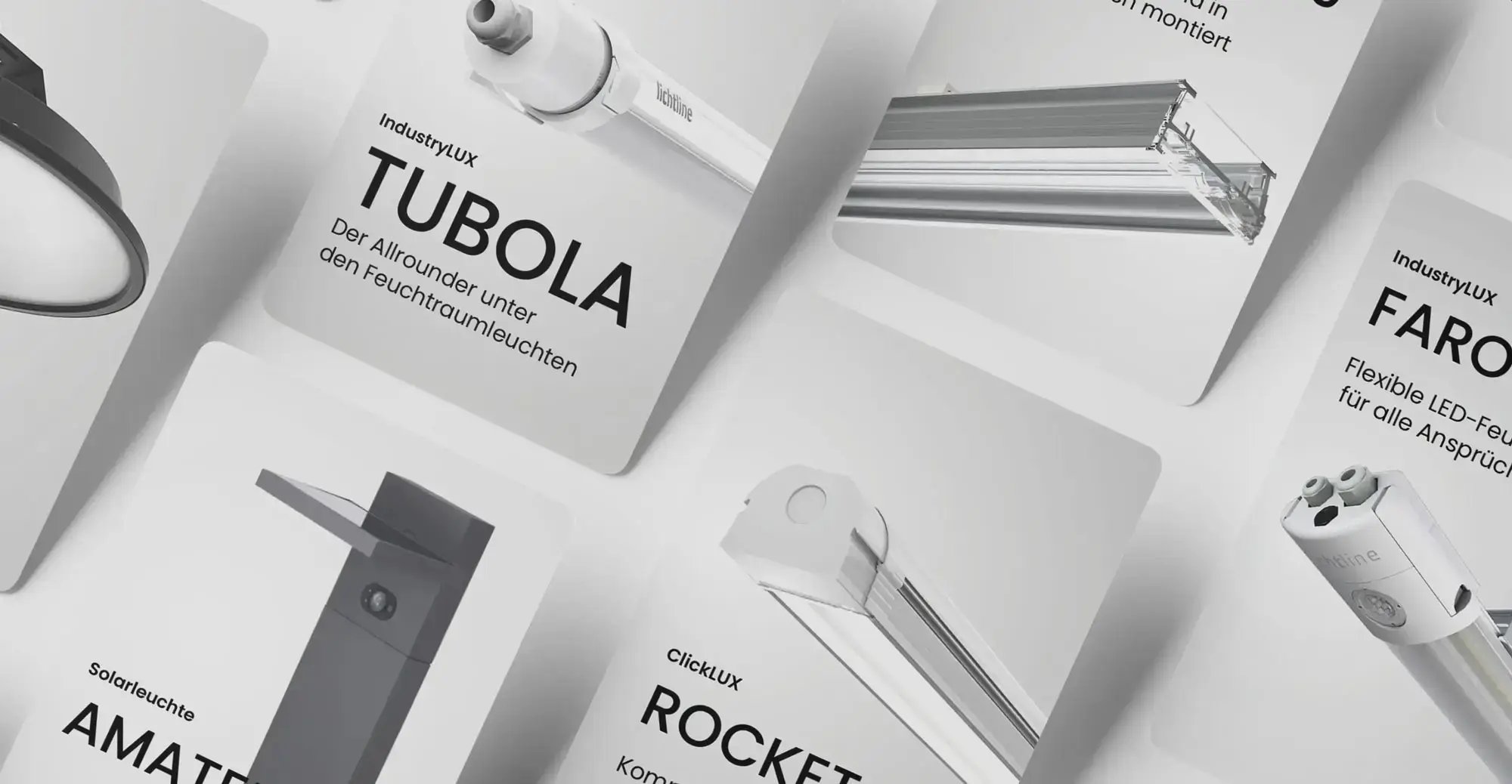 Collage von lichtline Produktkatalogen