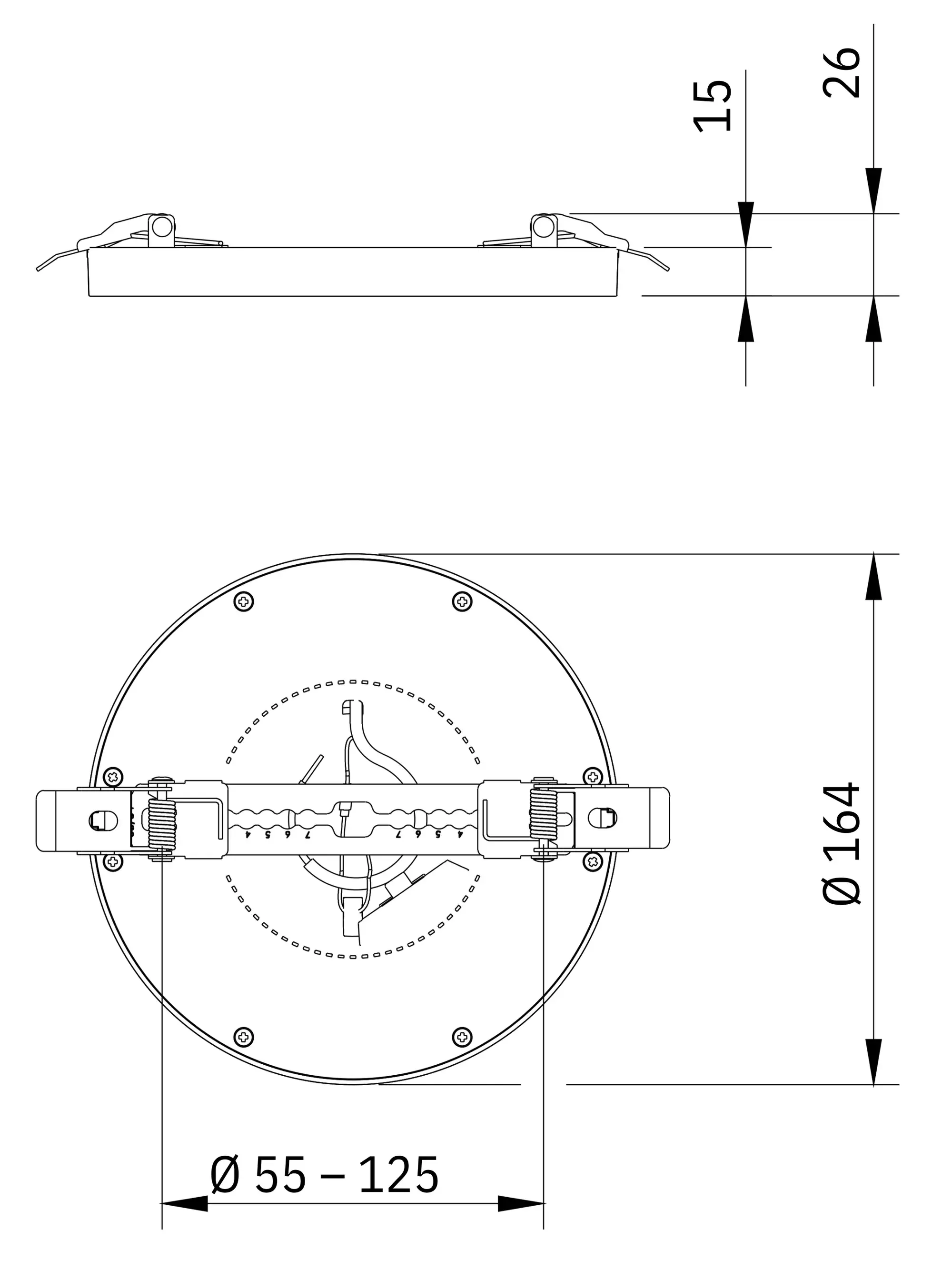 FLEX ROUND Abmessungen Bild