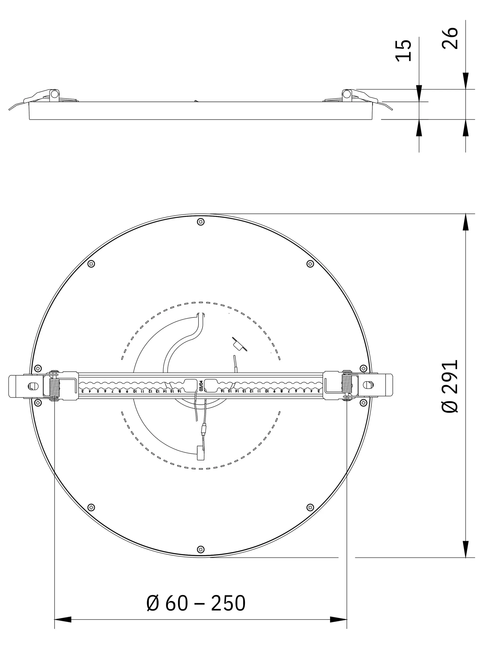 FLEX ROUND Abmessungen Bild