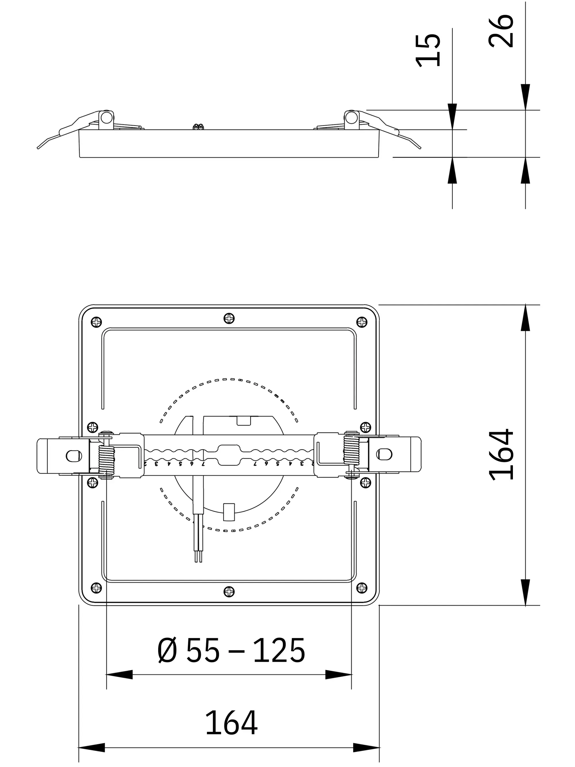 FLEX SQUARE Abmessungen Bild